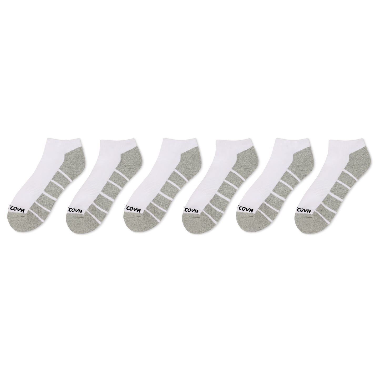 Footcovr White Cushioned Cotton Low Ankle Socks - 6 Pair