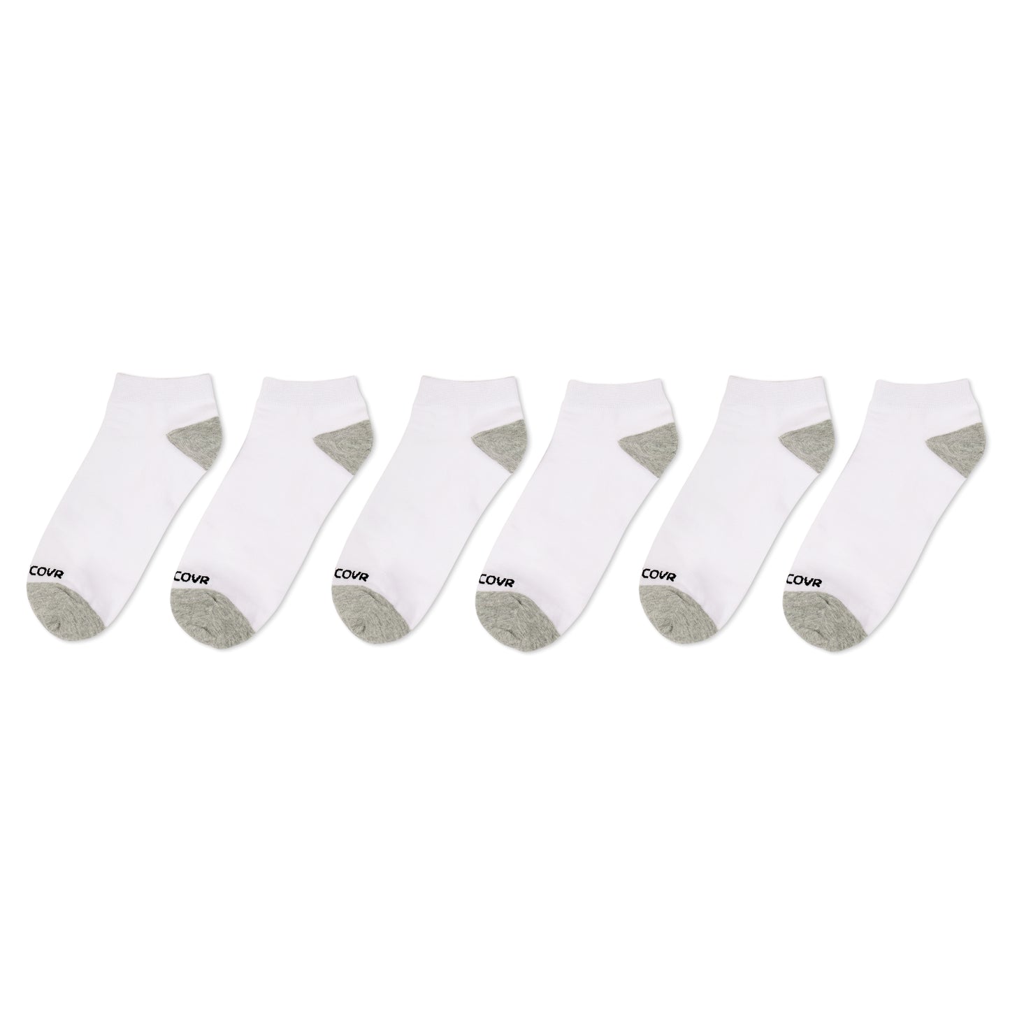 Footcovr White Low Ankle Socks - 6 Pair