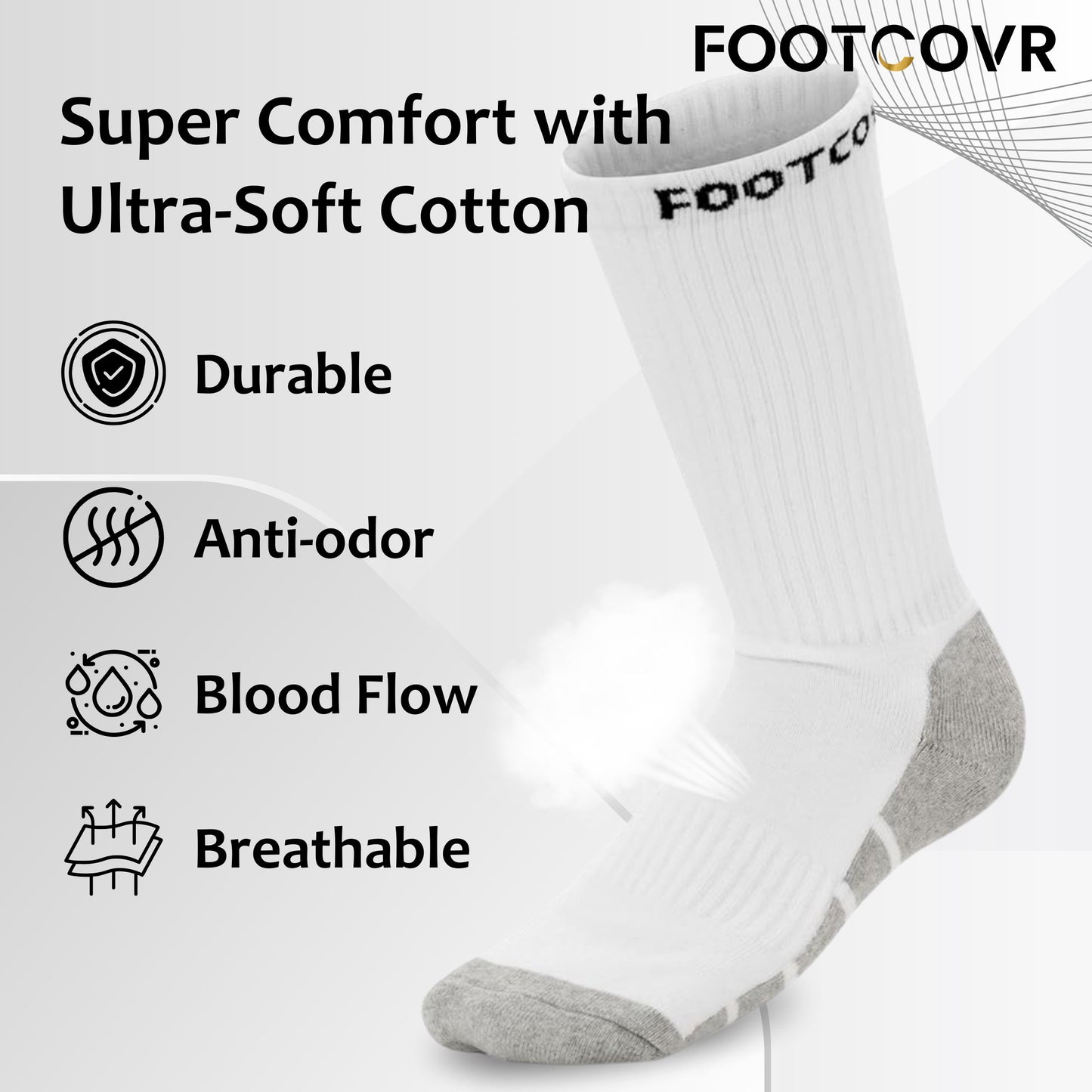 Cotton Unisex white socks