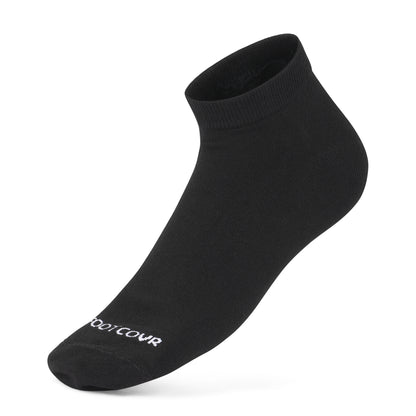 Premium Cotton Low Ankle Socks - Black (6 Pair) Size Mens 6-12