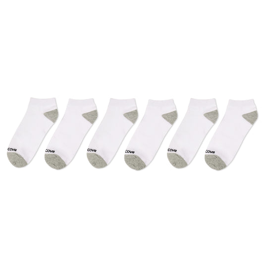 Premium Cotton Low Ankle Socks - White (6 Pair) Size Mens 6-12