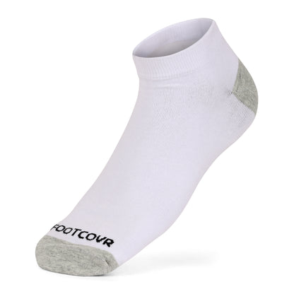 Premium Cotton Low Ankle Socks - White (6 Pair) Size Mens 6-12