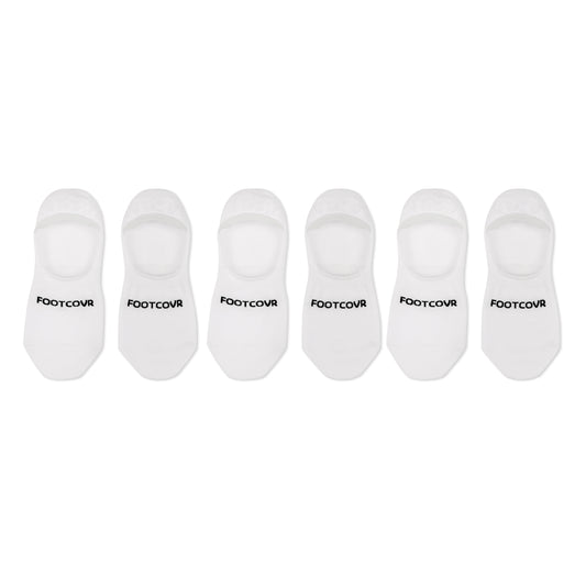 Premium Cotton No Show Socks - White (6 Pair) Size Mens 6-12