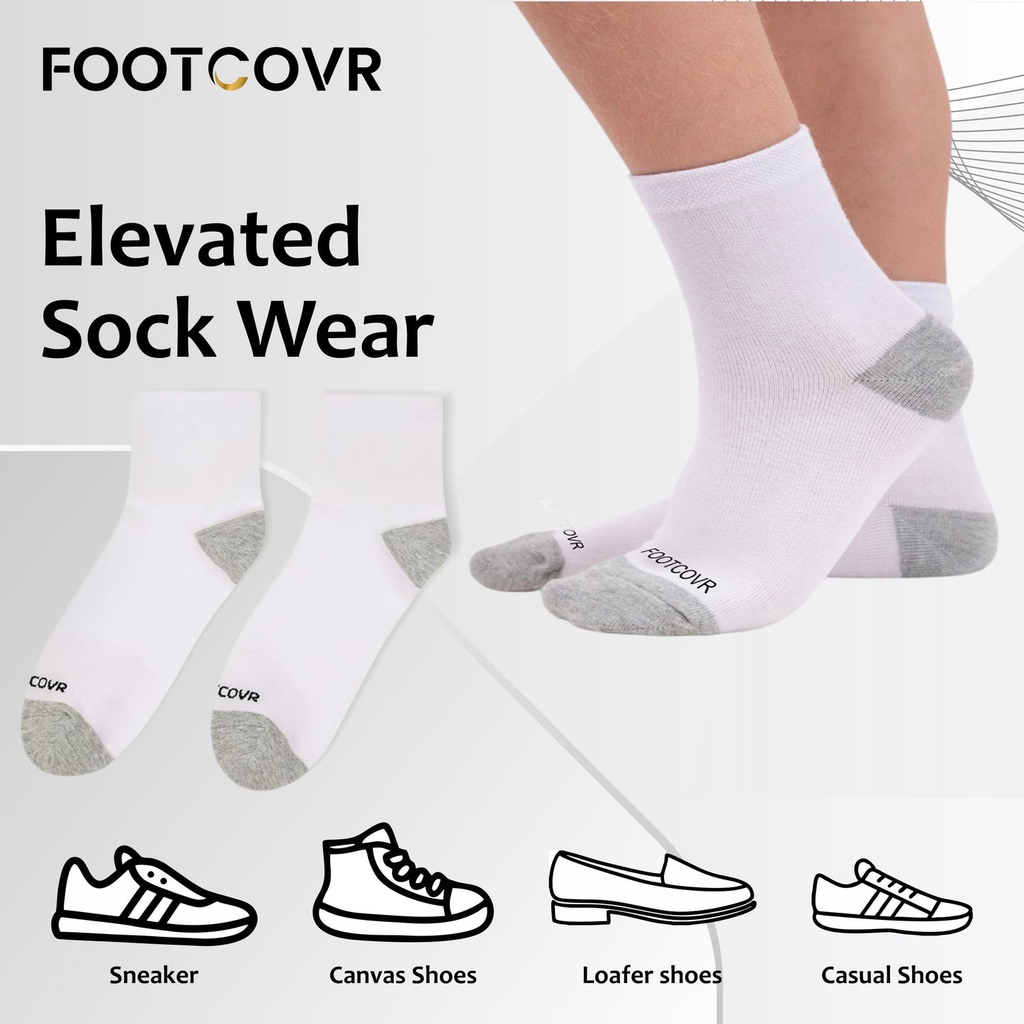 Premium Cotton Ankle Socks for Women & Men - (5 Pair) Size Mens 6-12