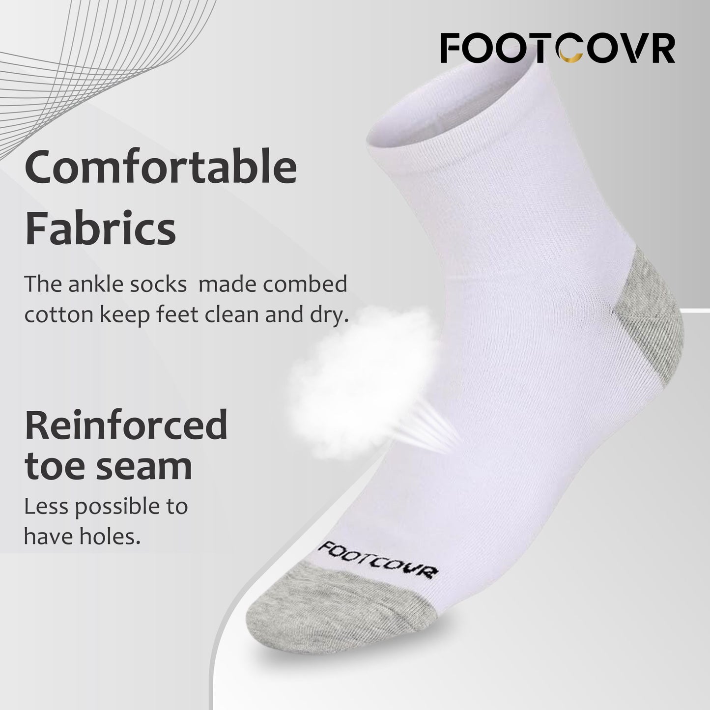 Premium Cotton Ankle Socks for Women & Men - (5 Pair) Size Mens 6-12